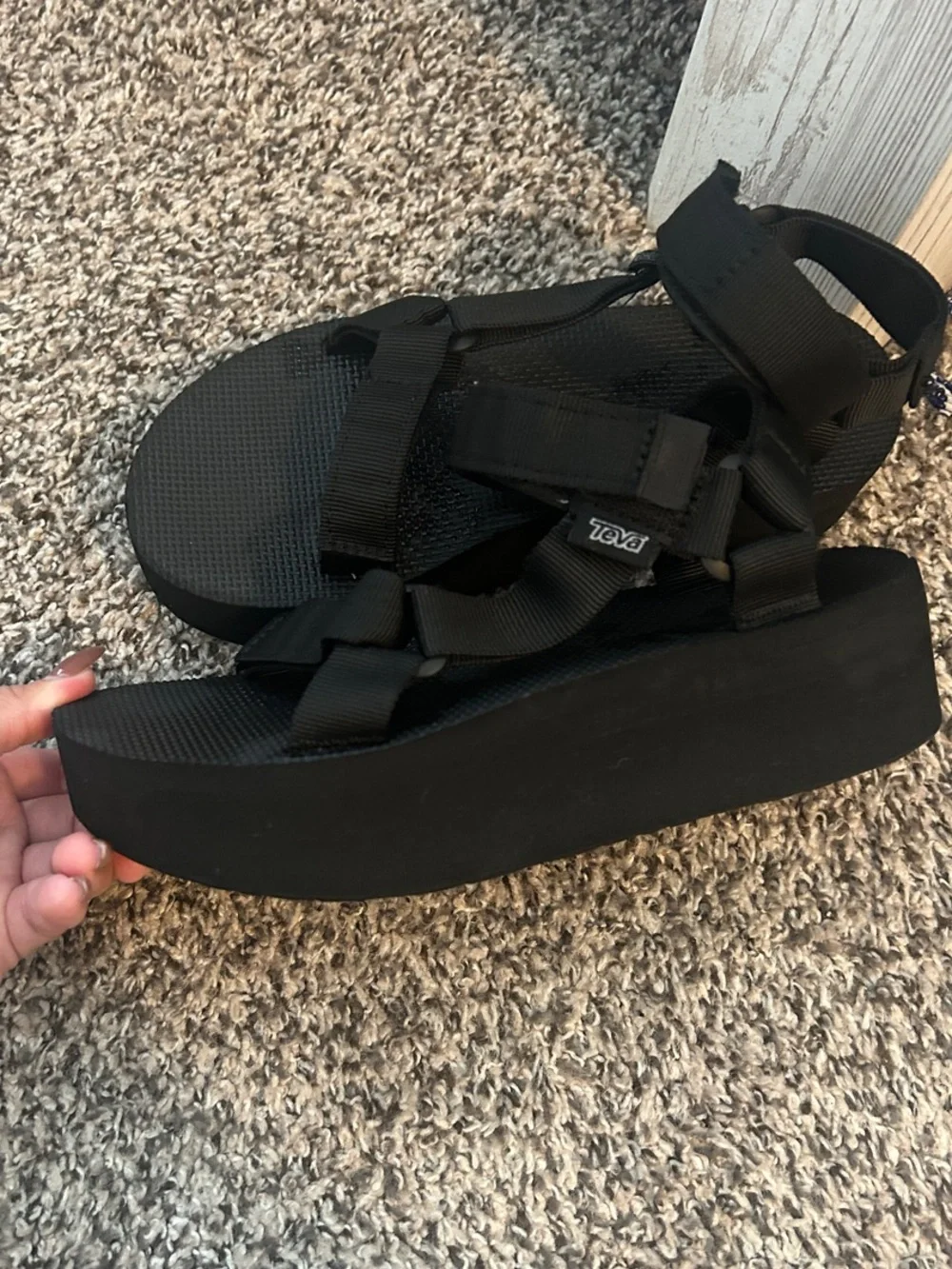Teva Women's Black Flatform Strappy Sandals